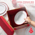 Simplify Holiday Salad Plate Dinnerware Storage Box | 9.45 Inch | Christmas China | 12 Felt Dividers | Tableware Setting | Red...