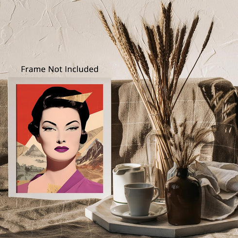 Posterizer 1 pcs-vintage woman with landscapes collage-Retro Art-Abstract & Modern Art-Gift for Art Lovers-Gifts for Women- UNFRAMED Wall Art...