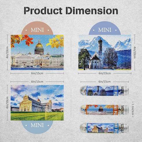 MISITU Small Puzzles for Adults Mini Puzzles 150 Piece Micro Piece Puzzle Small Jigsaw Puzzles Challenging Difficult Travel Puzzles Torre Pisa Col...