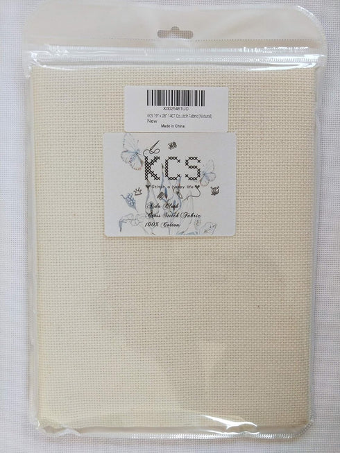 19" x 28" 14CT Counted Cotton Aida Cloth Cross Stitch Fabric (Antique White)...
