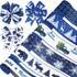 Christmas Wired Edge Ribbon 2.5 Inch 36 Yards Blue Black Buffalo Plaids Fabric Ribbon Xmas Tree Truck Reindeer Craft Ribbon for Holiday Wrapping D...