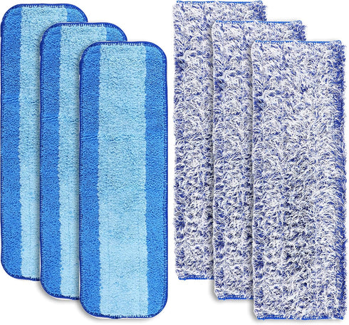 6pcs Mop Pads Replacement, Washable Microfiber Cleaning Pad Reusable Mop Pads Replacement, Hardwood and Multi-Surface...