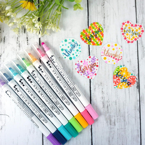 Kuretake Zig Clean Color Dot Pens Water Based Marker, 12 Colors Set (TC-6100/12V)...