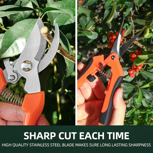 2 PCS Garden Pruning Shears, Pruning Shears for Gardening, Stainless Steel Garden Shears, Gardening Shears, Gardening Scissors, Garden Tools...