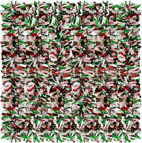 Metallic Tinsel Twist Garland - Shiny Christmas Tree Hanging Decorations for Indoor & Outdoor Use (Red, Green & White)...