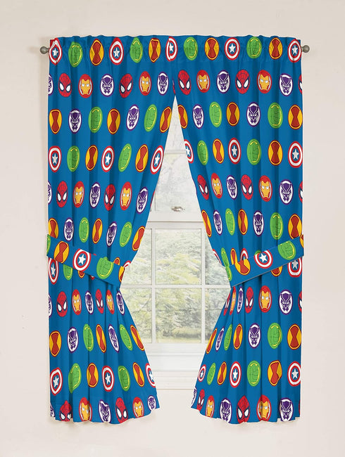 Jay Franco Marvel Super Hero Adventures Double Team 63" Inch Drapes - Beautiful Room Décor & Easy Set Up, Bedding Features The Avengers - Curtains...
