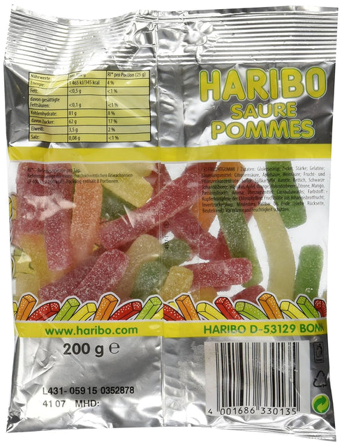 Haribo Saure Pommes Gummi Candy 200 g...