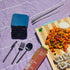 Outlery Silicone Pouch Travel Cutlery Set (Whale Blue) - a Silicone Pocket to Protect and Transport your Foldable On-the-Go Cutlery Set, portable ...