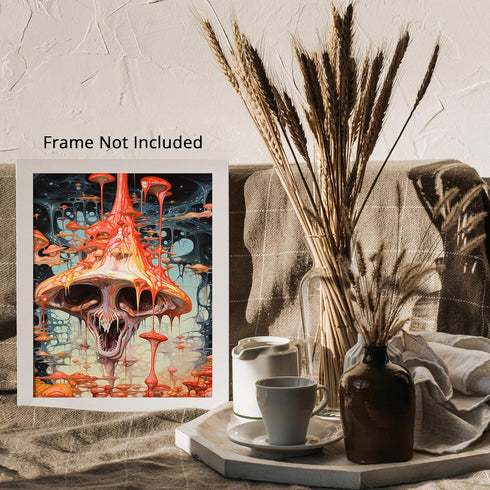 Posterizer 1 pcs-Sinister Alien Mushroom-Abstract & Modern Art-Fantasy & Fiction Art-Gift for Art Lovers-Decor for Home & Office- UNFRAMED Wall Ar...