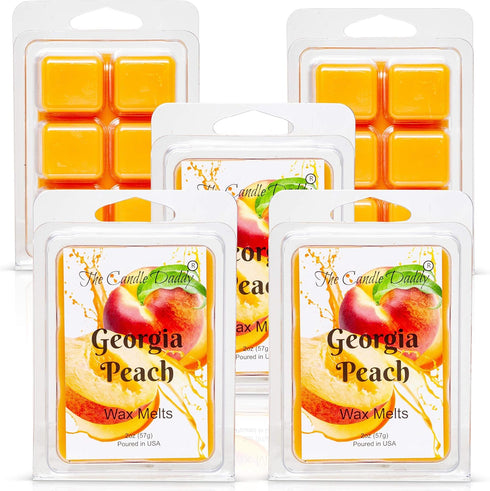 Georgia Peach - Southern Peach Fruit Scented Melt- Maximum Scent Wax Cubes/Melts- 1 Pack -2 Ounces- 6 Cubes, Gift for Women, Men, BFF, Friend, Wif...