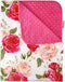 Top Tots Baby Blanket - Hot Pink on White Roses...