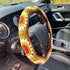 Crochet Steering Wheel Cover Set,Cute Car Steering Wheel Cover Boho 14-15in,Handmade Sunflower Granny Square Pattern Gift for Women Car Accessorie...