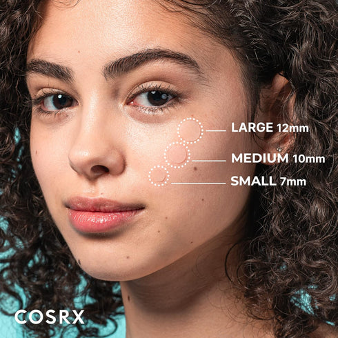 COSRX Acne Pimple Patch Absorbing Hydrocolloid Original 3 Size Patches for Blemishes and Zits Cover, Spot Stickers for Face and Body, Not Tested o...