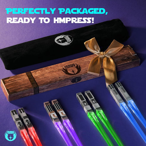 LIGHTSABER CHOPSTICKS LIGHT UP STAR WAR CHOPSTICK LED Glowing Light Saber Chop Sticks REUSABLE Sushi Sabers Cool Fun Geeky STARWAR Chop Stick Set ...
