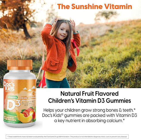 Doctor's Best Doc's Kids Children's Vitamin D3 Gummies 1000iu, Supports Healthy Bones & Teeth, Immune Health, Calcium Absorption, 60 Count...