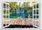 FLFK Fake Window Wall Mural - Waterfalls in The Jungle Faux Window Wall Sticker for Wall Decor, Stick and Peel Wall Decals,48"x32",Set of 2 Sheets...