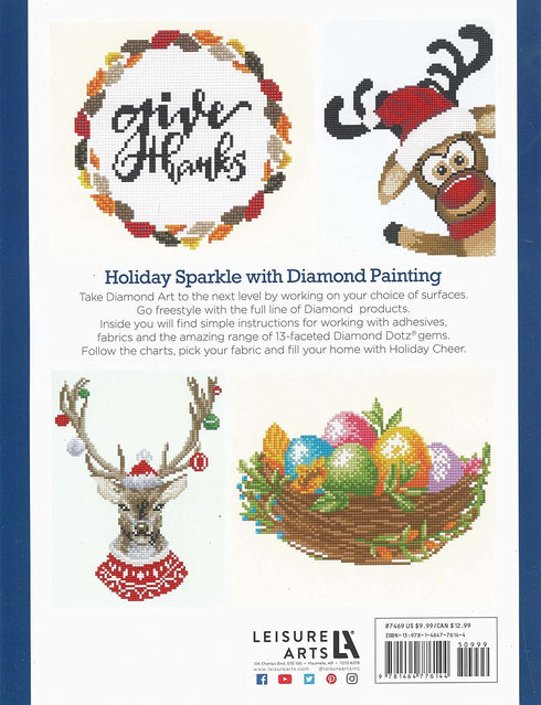 DIAMOND ART BY LEISURE ARTS Holiday Painting Chart and Idea Diamond Dotting Book...