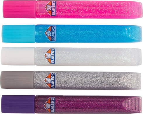 Elmer's Washable Glitter Glue, Frosty Colors, 5 Sticks, Great for Making Slime...