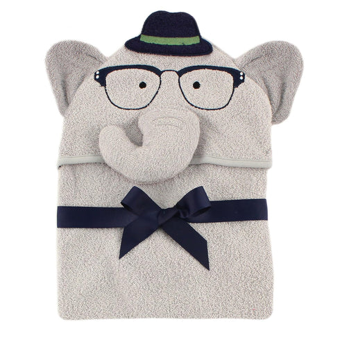 Hudson Baby Unisex Baby Cotton Animal Face Hooded Towel, Smart Elephant, One Size...