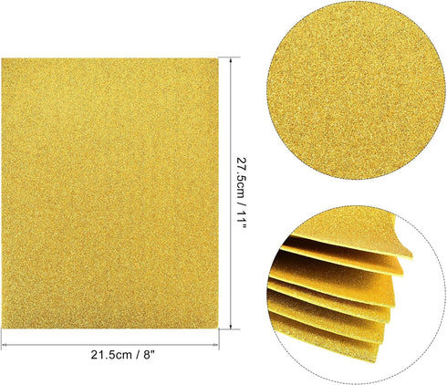 uxcell Dark Yellow Shiny EVA Foam Sheets 11 x 8 Inch 2mm Thick for Crafts DIY Projects 12 Pcs...