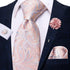 Hi-Tie Men's Wedding Tie Set And Pocket Square Jacquard Woven Silk Necktie Cufflinks With Lapel Pin For Party Prom...