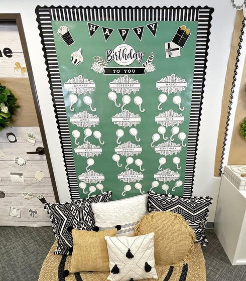 Carson Dellosa 62-Piece Farmhouse Classroom Birthday Calendar Bulletin Board Set, Classroom Birthday Chart With Happy Birthday Banner, Bulletin Bo...