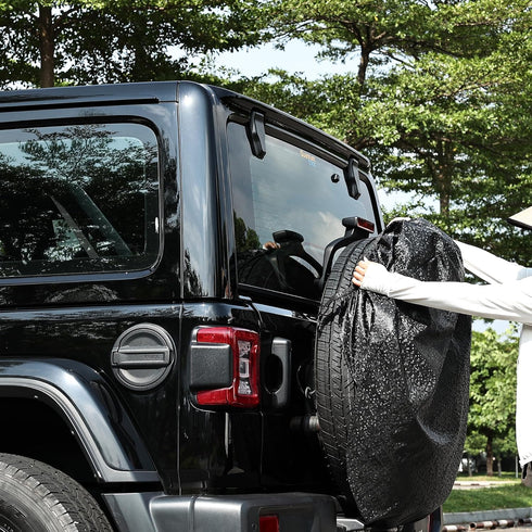 MOONET Tire Covers for RV Wheel (2 Pack Black), Oxford Waterproof UV Sun Protectors for Motorhome Boat Trailer Camper Van SUV,D66cm x H28cm for Di...