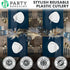 Party Bargains Disposable Plastic Navy Gold Salad Forks, Infinity Modern Design Utensils, 20 Pack...