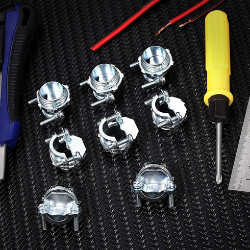 Clamp Type Cable Connector for Metallic Conduit Protect Cables Electric Wires Electrical Box Silver Zinc (4 Pieces,3/4 Inch)...