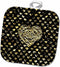 3D Rose Photo of Large Gold Effect Heart Background-Non Metallic Pot Holder, 8 x 8...