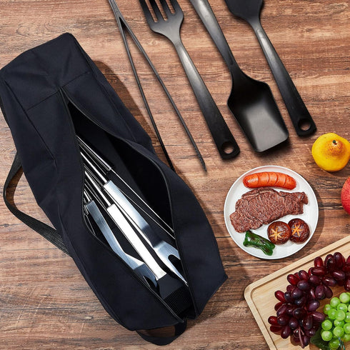 Amylove 2 Pcs Grill Tool Storage Bags BBQ Utensil Grilling Bags Oxford Cloth Barbecue Holder Pouch Foldable Hardware Grill Accessory Storage Bag G...