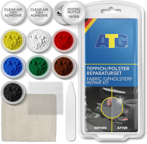 ATG Upholstery Repair Kit - Car Seat Repair Kit Fabric - Fabric Repair Kit - Carpet Repair Kit - Car Seat Patch - Burn Hole Repair Kit Car - Sofa ...