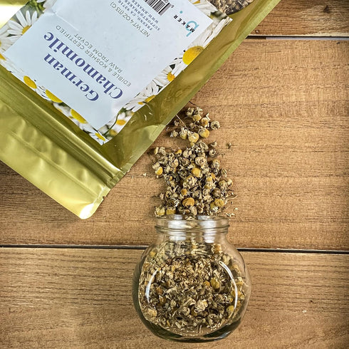 bMAKER Dried Chamomile Flowers (4oz) - Bulk Bag - Kosher Certified Chamomile for Relaxation, Dried Flowers for Soap Making, Lotion, Shampoo, Loose...