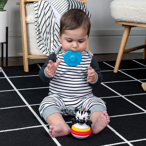 Baby Einstein Stack & Wobble Zen BPA Free Teether Toy for Cause and Effect Learning, Infants Ages 3 Months and up...