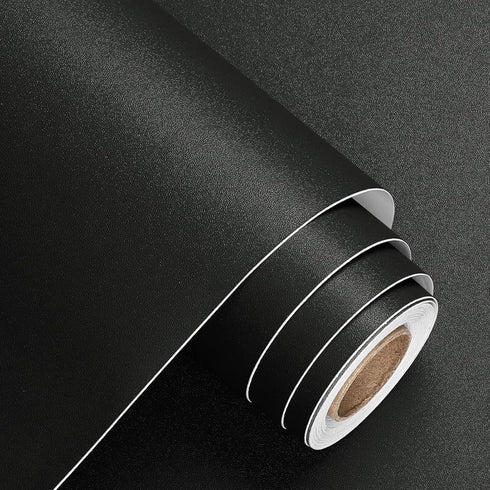 WESTICK Black Contact Paper Peel and Stick Countertops Waterproof Black Peel and Stick Wallpaper Matte Black Contact Paper for Cabinets and Drawer...