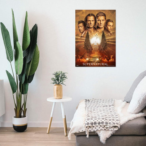 MIGHTYPRINT Supernatural – Sam and Dean Winchester, Castiel, Jack – Durable 17” x 24 Wall Art – NOT Made of Paper – The End is Nigh – Season 15 – ...