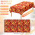 Tegeme 1 Pcs Thanksgiving Fall Leaf Tablecloth Disposable Plastic Pumpkin Maple Leave Table Cover Waterproof Rectangle Plastic Tablecloth for Autu...