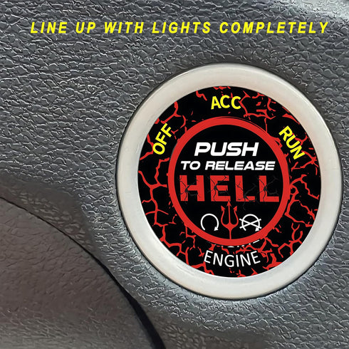 Push Start Button Cover for Dodge Challenger Charger Durango Ram 2015-2024, Engine Start Ignition Kit Cover Badge-Push to Release Hell Stylish Des...