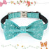 Bling Dog Bow Tie Collar for Puppy Small Medium Dogs, Cute Teal Boy Dog Collar with Bow for Daily Walking or Christmas Holiday (Neck fit 11-16’’)...