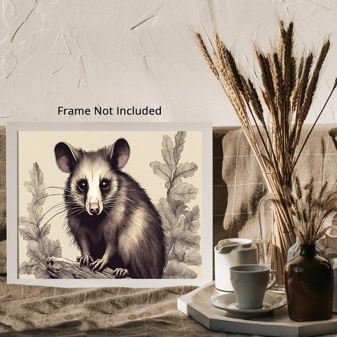 Posterizer 1 pcs- A possum standing on a tree print-Art for Animal Lovers- Gift for Men Women Entrepreneur Teens-Living Room Bedroom Decor- unfram...