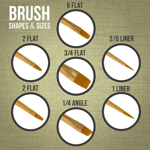 U.S. Art Supply Golden Taklon 7-Piece Nylon Hair Artist Paint Brush Set...