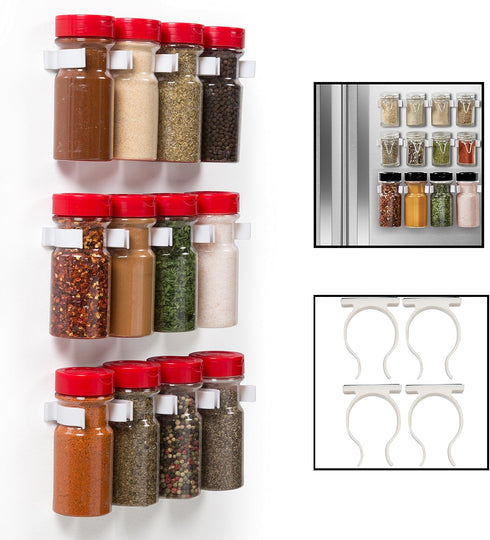 Good Cooking Magnetic Spice Rack Gripper Clips- Set of 4 Universal Spice Jar Clips - Easily Organize and Reorganize Dispensers- No Screws Needed...