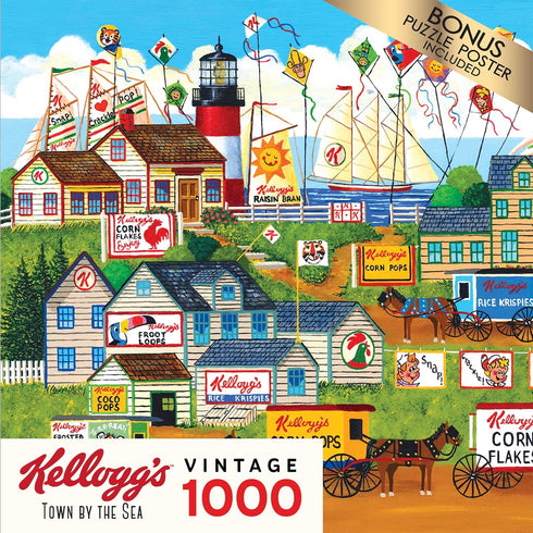 RoseArt - Kellogg's - Town by The Sea - 1000 Piece Jigsaw Puzzles for Adults...