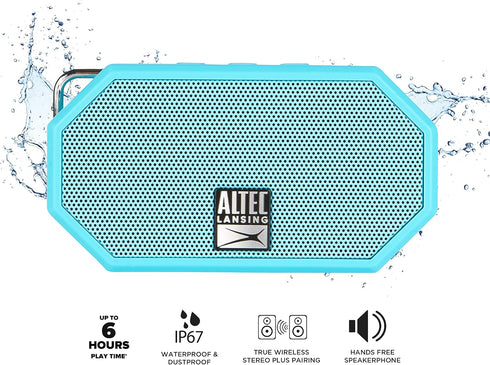 Altec Lansing Mini H2O - Waterproof Bluetooth Speaker, IP67 Certified & Floats in Water, Compact & Portable Speaker for Hiking, Camping, Pool, and...
