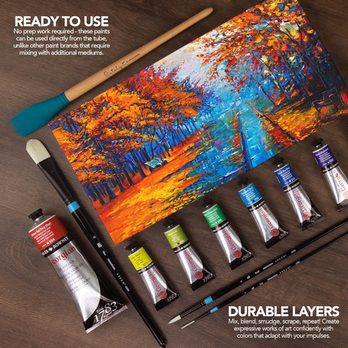 Daler Rowney Georgian Oil Paint Zinc White 225ml Tube - Art Paints for Canvas Paper and More - Oil Painting Supplies for Artists and Students - Ar...