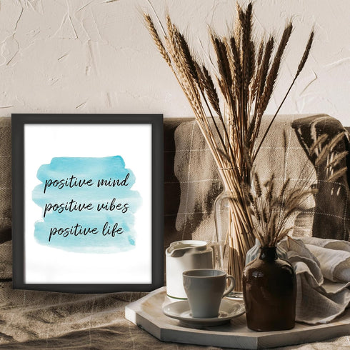 Posterizer 1 pcs-positive saying positive mind vibes life-Motivational & Inspirational Art-Inspirational Women's Art-Gift for Men Women Entreprene...