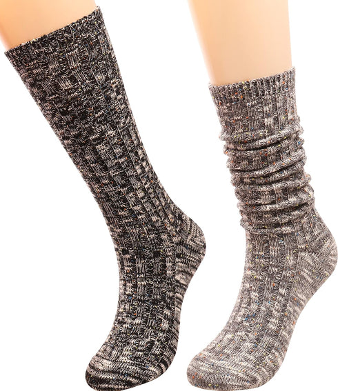 TINTAO Women's Socks Cotton Knit Casual Crew Socks Thick Knit Warm Wool Slouch Socks Gift Socks for Women,Size 5-10#W502...