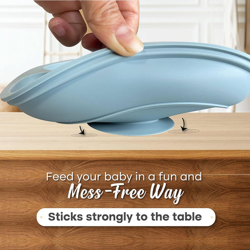 RYANSHOP Suction Plates for Baby - Silicone Baby Plates with Suction First Meal Baby Suction Plate Suction Plates for Toddlers Kids...