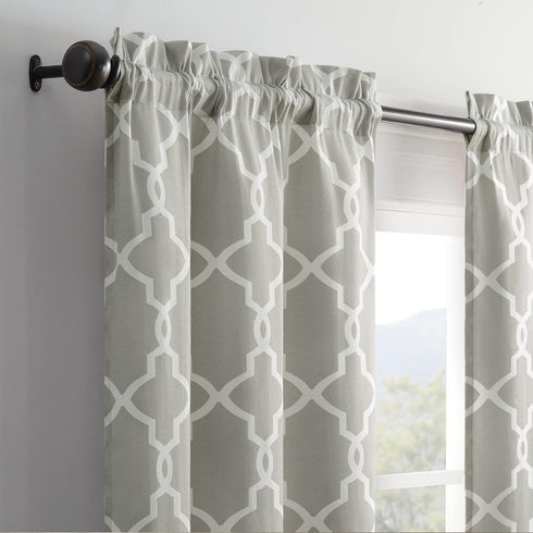 PAIRS TO GO Vickery Modern Decorative Rod Pocket Window Curtains for Bedroom or Living Room (Double Panel), 28" x 63", Gray...
