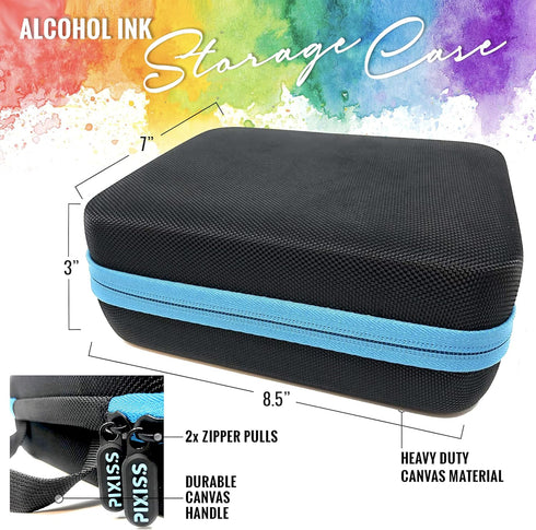 Alcohol Ink Storage Carrying Case, Paint Carry Case Organizer, Stores 30x 0.5-Ounce Bottles of Alcohol Inks, Stickles, Glossy Accents or Reinkers,...